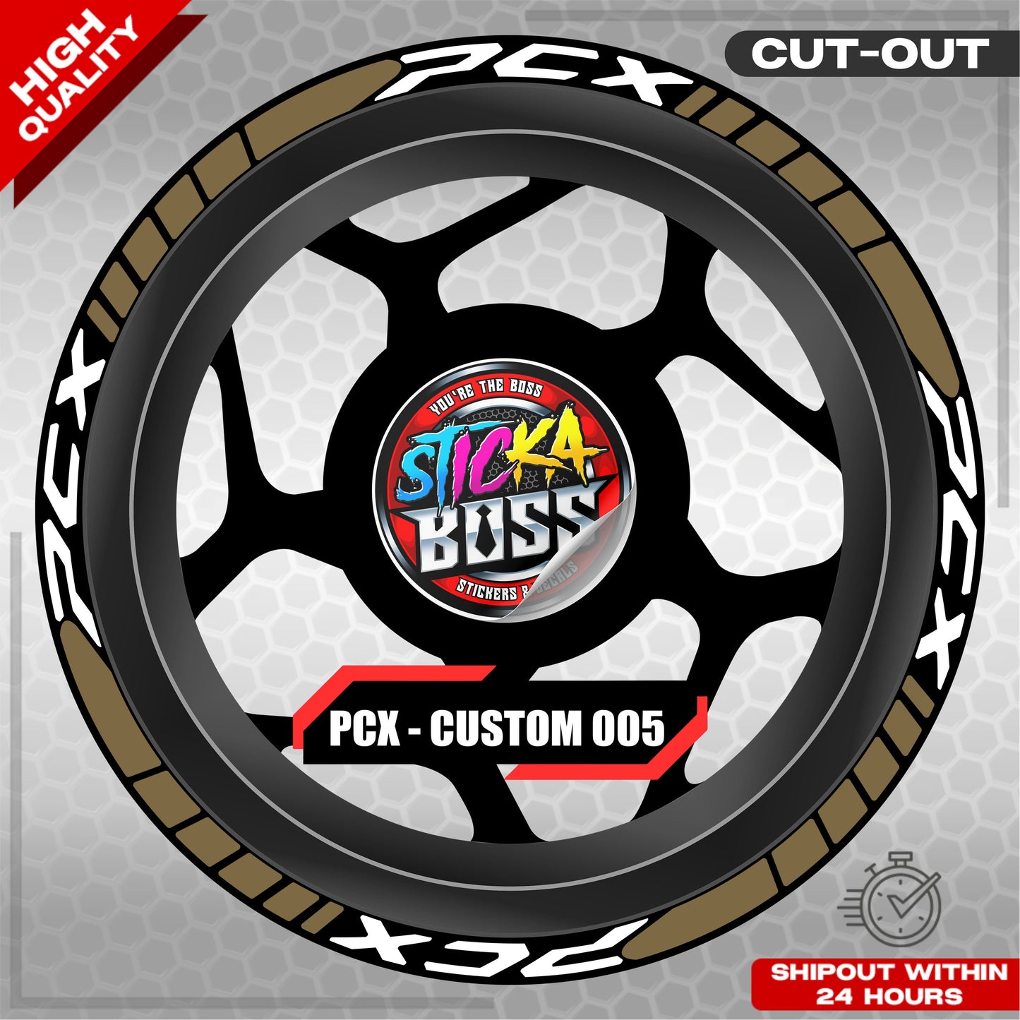 PCX 150 / 160 MAGS STICKER SET  ( 2 MAGS ) - CUSTOM 005 | VINYL WATERPROOF CUT-OUT DECALS