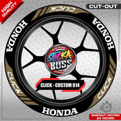CLICK 125 / 150 / 160 MAG STICKER SET  ( 2 MAGS ) - CUSTOM 014 | VINYL WATERPROOF CUT-OUT DECALS