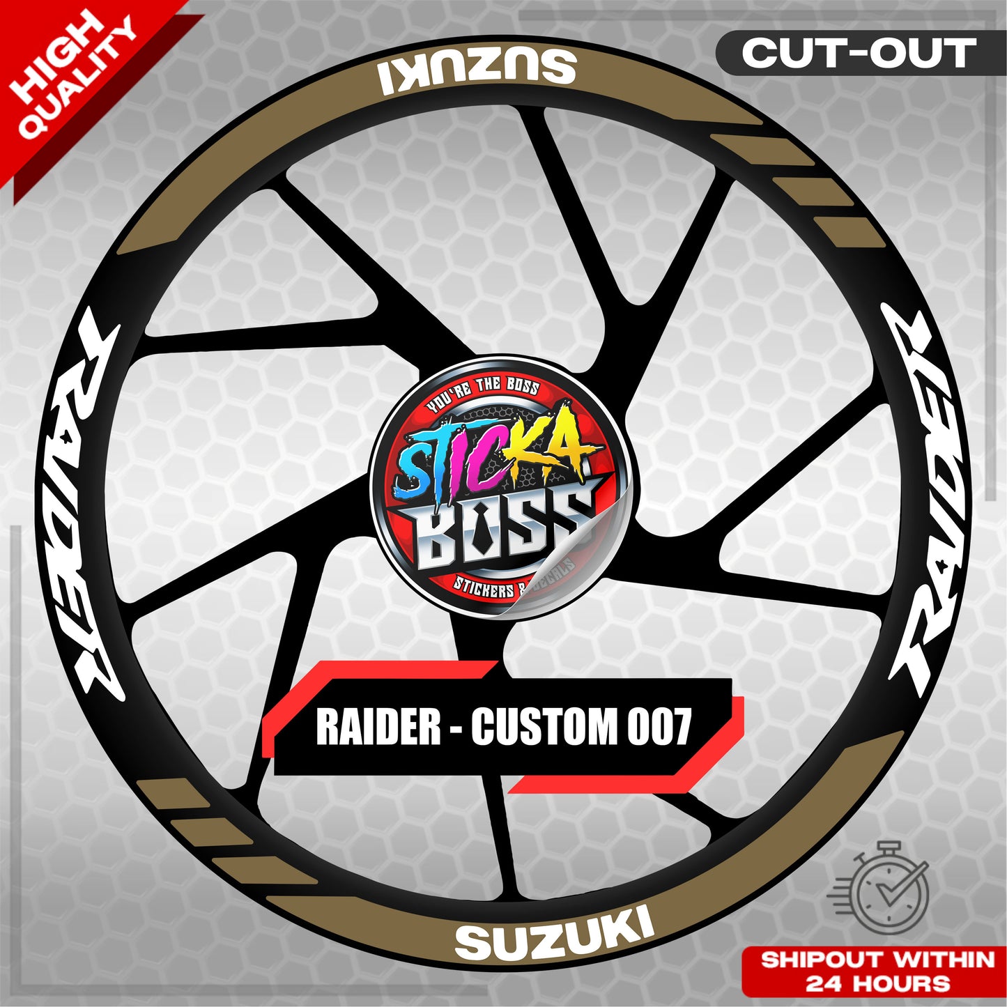 RAIDER R150 MAGS STICKER SET ( 2 MAGS ) - CUSTOM 007 | VINYL WATERPROOF CUT-OUT DECALS
