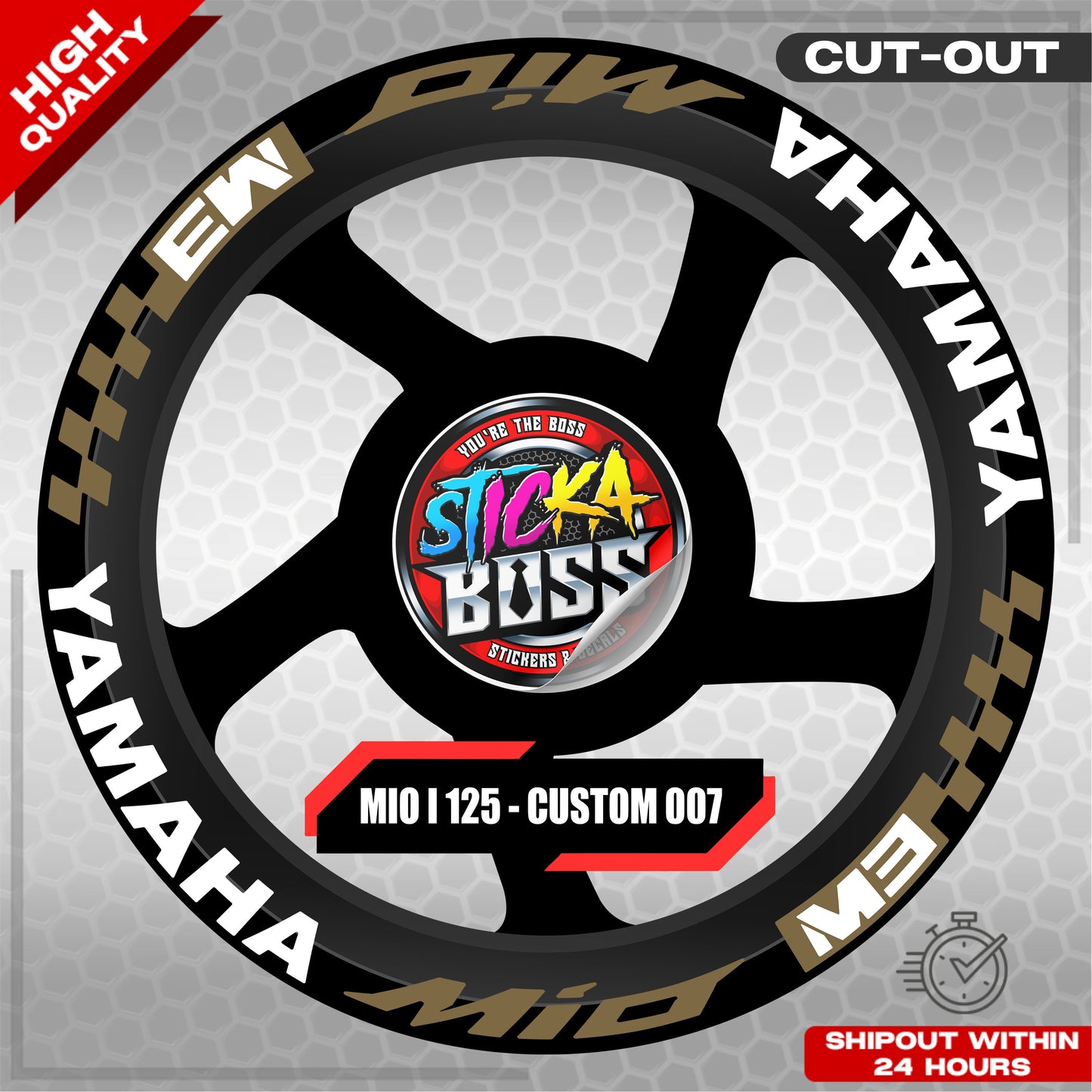 MIO I 125 MAG STICKER SET  ( 2 MAGS ) - CUSTOM 007 | VINYL WATERPROOF CUT-OUT DECALS