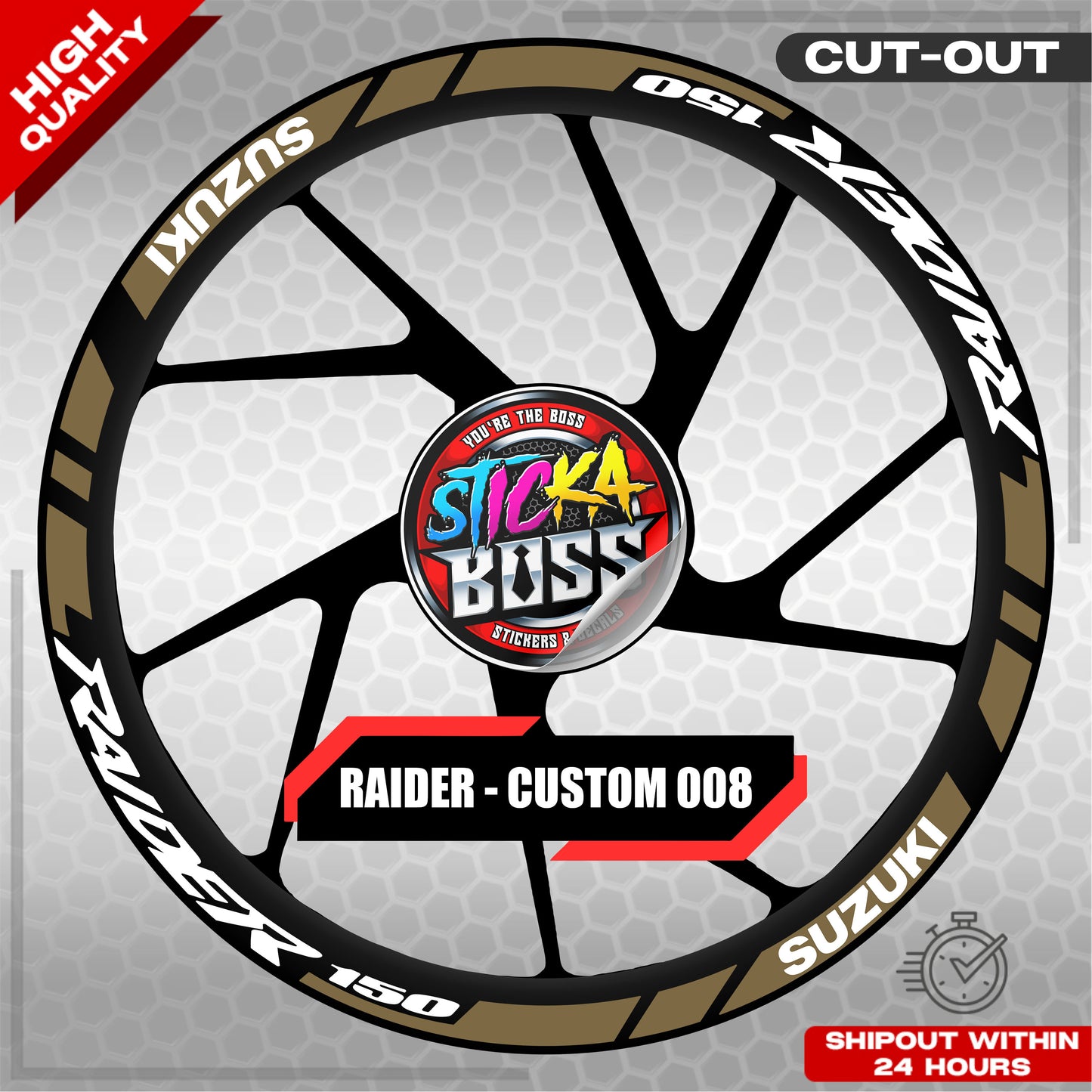 RAIDER R150 MAGS STICKER SET ( 2 MAGS ) - CUSTOM 008 | VINYL WATERPROOF CUT-OUT DECALS