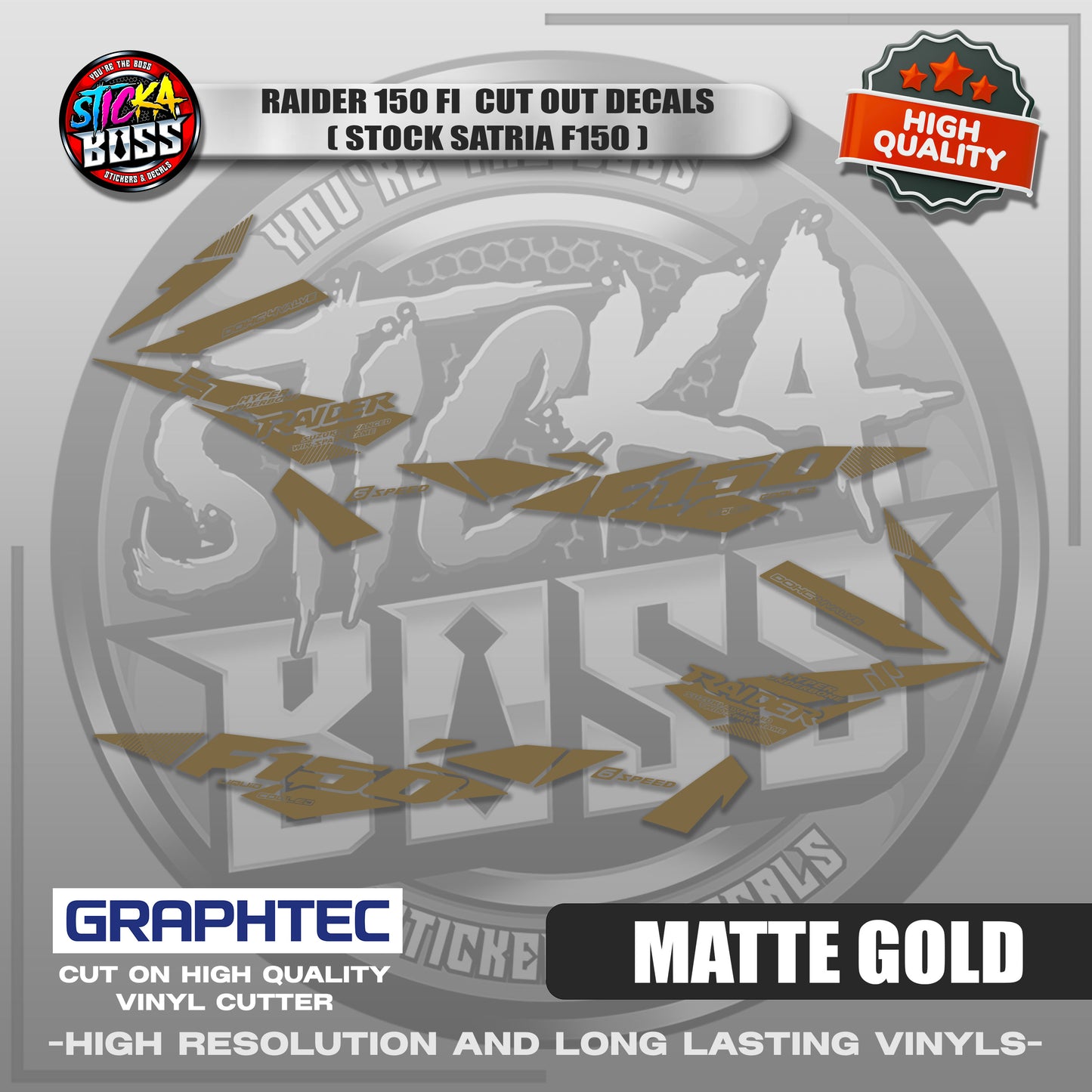RAIDER 150 FI CUT OUT DECALS ( STOCK SATRIA F150 ) | VINYL WATERPROOF CUT-OUT STICKER DECALS