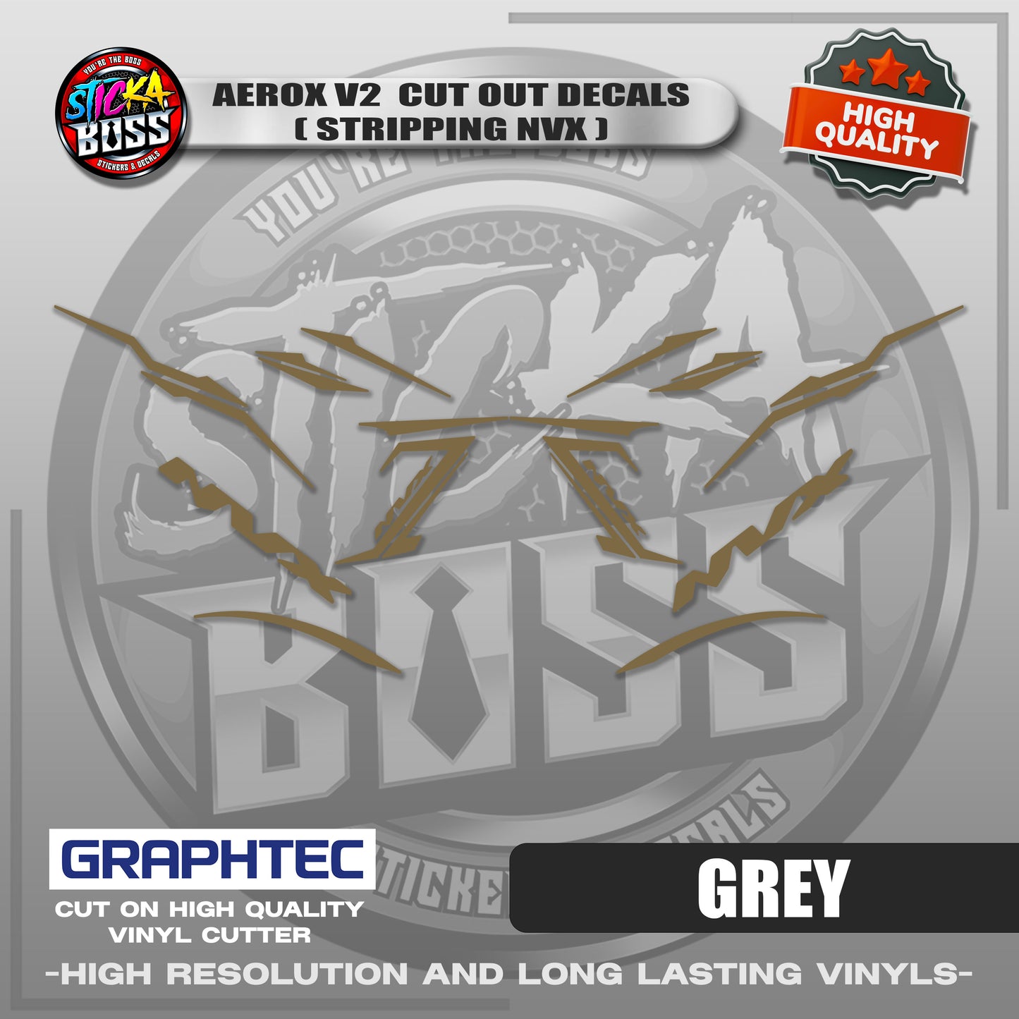 AEROX V2 CUT OUT DECALS ( STRIPPING NVX ) | VINYL WATERPROOF CUT-OUT STICKER DECALS