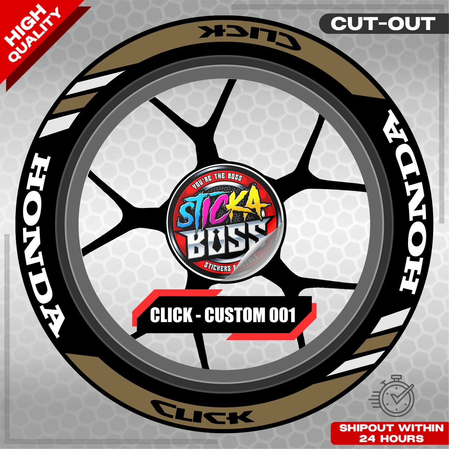 CLICK 125  150 160 MAGS STICKER SET  ( 2 MAGS ) - CUSTOM 001 | VINYL WATERPROOF CUT-OUT DECALS