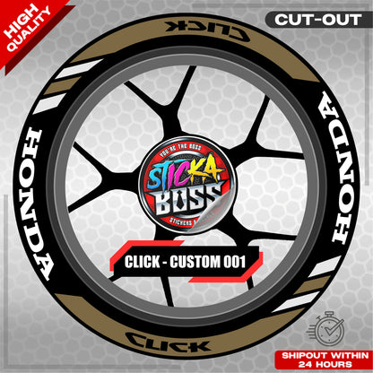 CLICK 125  150 160 MAGS STICKER SET  ( 2 MAGS ) - CUSTOM 001 | VINYL WATERPROOF CUT-OUT DECALS