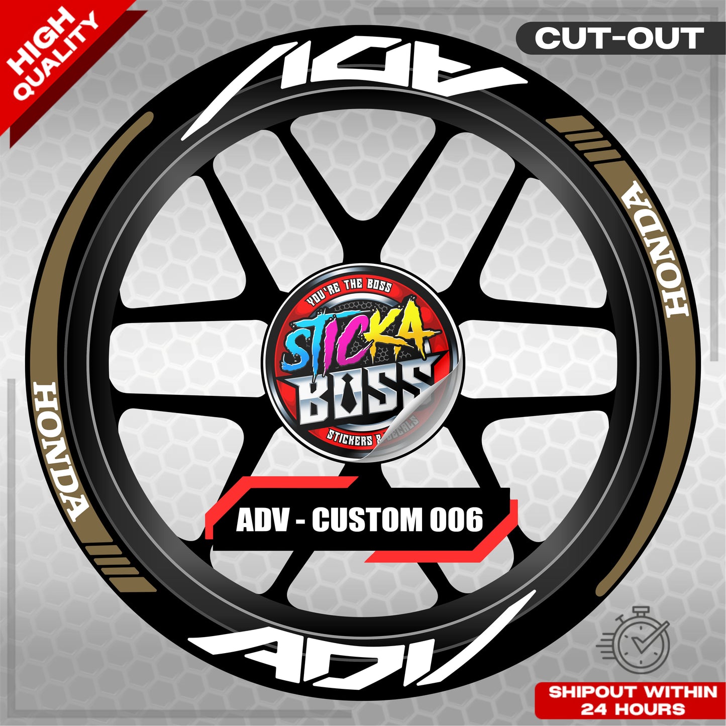 ADV 150 / 160 MAG STICKER SET ( 2 MAGS ) - CUSTOM 006 | VINYL WATERPROOF CUT-OUT DECALS
