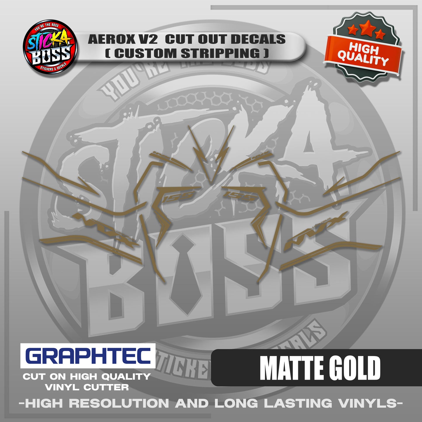 AEROX V2 CUT OUT DECALS ( CUSTOM STRIPPING ) | VINYL WATERPROOF CUT-OUT STICKER DECALS