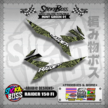 RAIDER 150 Fi DECALS ( ARABIC DESIGNS )【WITH FREEBIES】