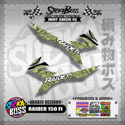 RAIDER 150 Fi DECALS ( ARABIC DESIGNS )【WITH FREEBIES】