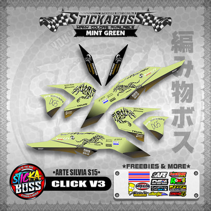 CLICK V3 STICKER DECALS ( ARTE SILVIA S15 )【WITH FREEBIES】