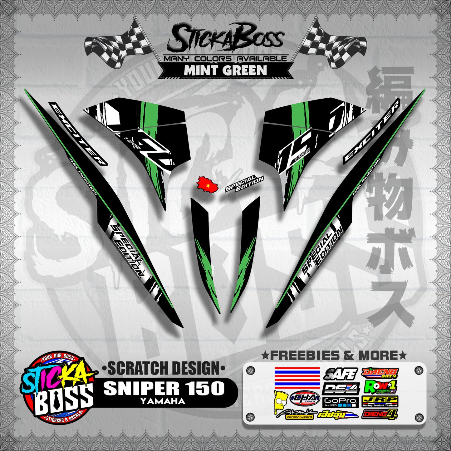 SNIPER 150 VIETNAM DECALS ( SCRATCH DESIGN )【WITH FREEBIES】