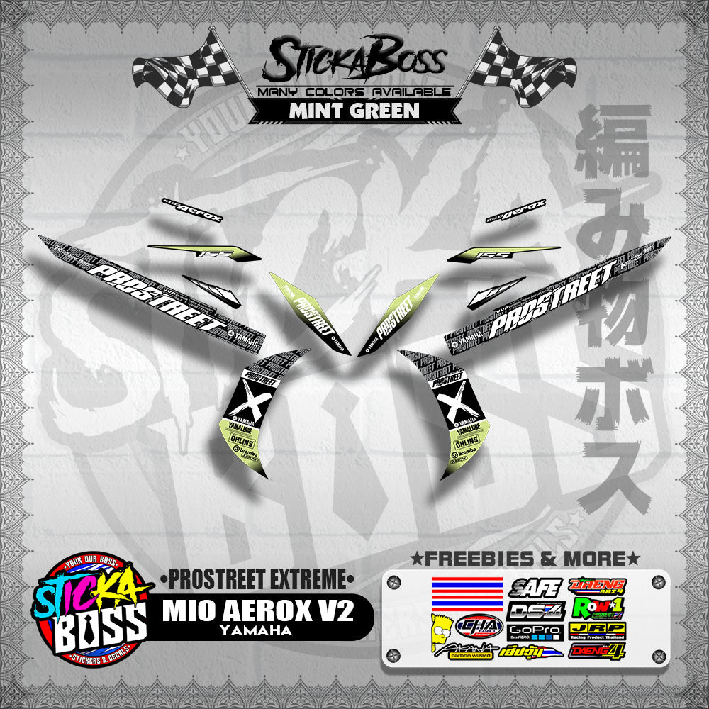 MIO AEROX V2 DECALS ( PROSTREET EXTREME ) 【WITH FREEBIES】