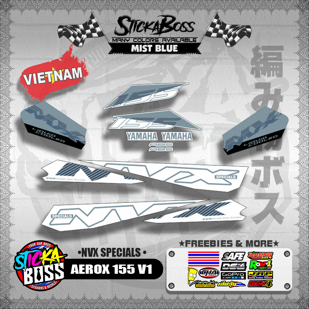 AEROX 155 V1 VIETNAM DECALS ( NVX SPECIALS )【WITH FREEBIES】