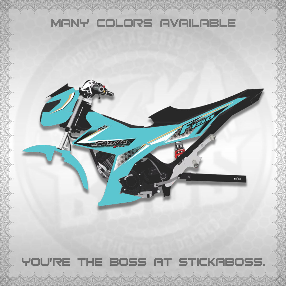 RAIDER 150 Fi SATRIA DECALS (NEW DESIGN 11 11)STICKER DECALS By STICKABOSS