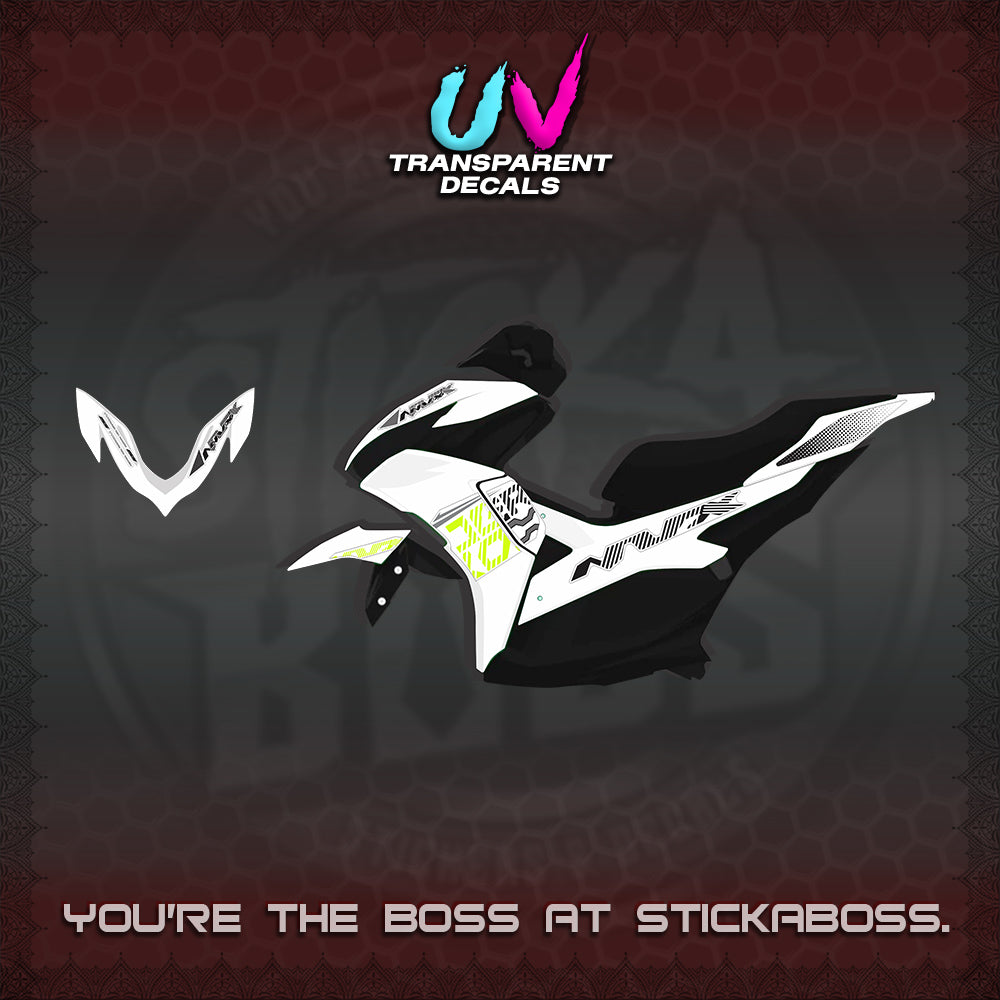 AEROX V2 NVX UV TRANSPARENT DECALS (2024 NEW 001 DESIGN) STICKER DECALS By STICKABOSS