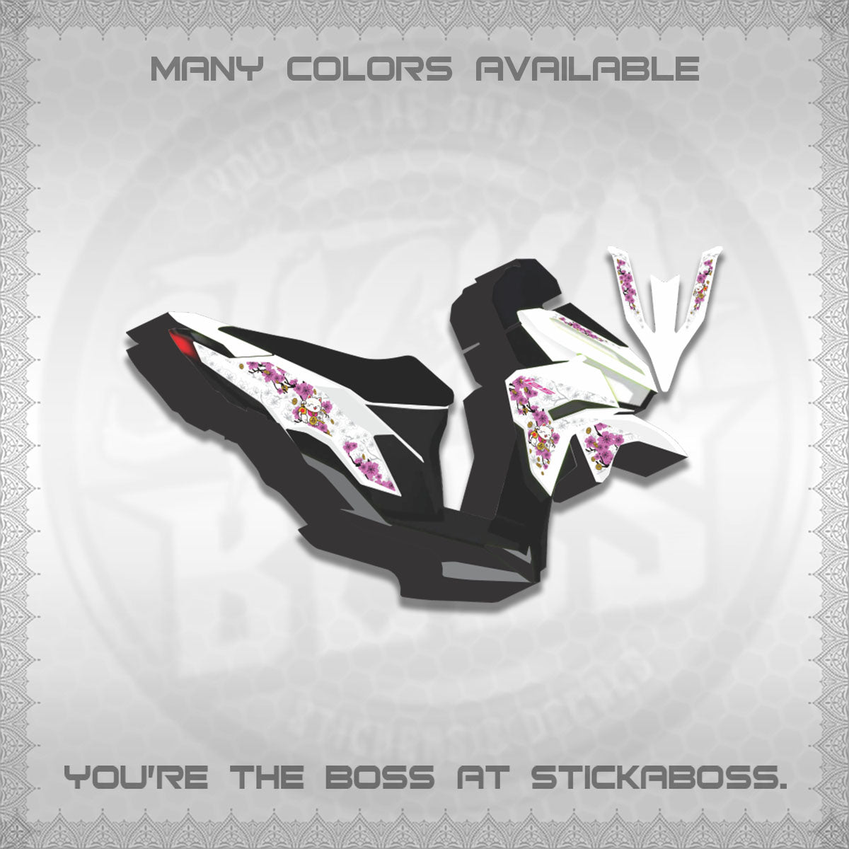 CLICK 125 V3 DECALS (LUCKY CAT SAKURA)STICKER DECALS By STICKABOSS