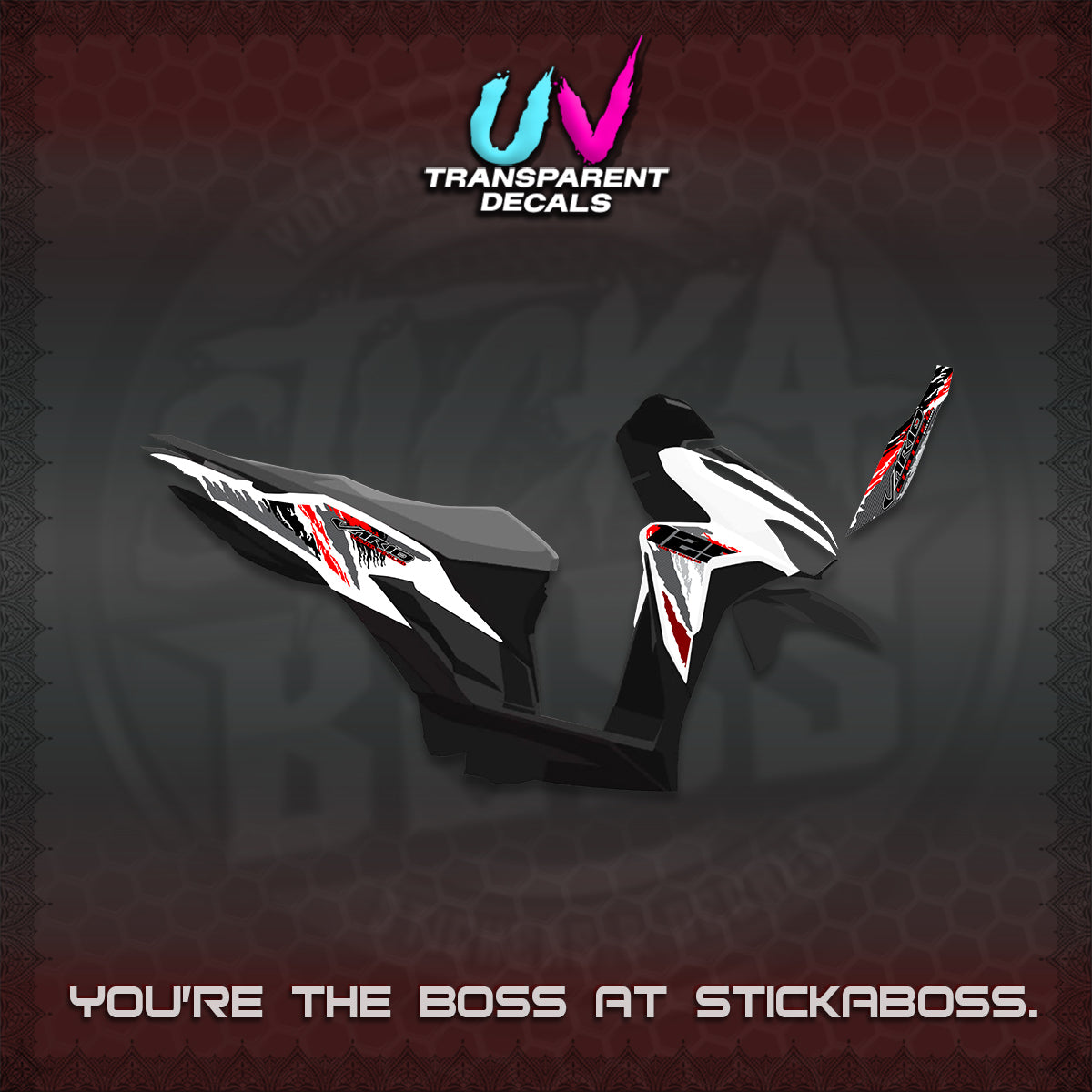 CLICK 125 V2 VARIO UV TRANSPARENT DECALS (2022 SPLASH SPECIAL) STICKER KITS BY STICKABOSS