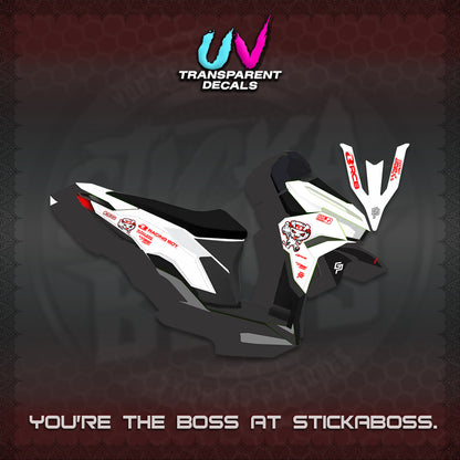 CLICK V3 UV TRANSPARENT DECALS (2026 RACE ZOMBIE DESIGN)STICKER DECALS By STICKABOSS