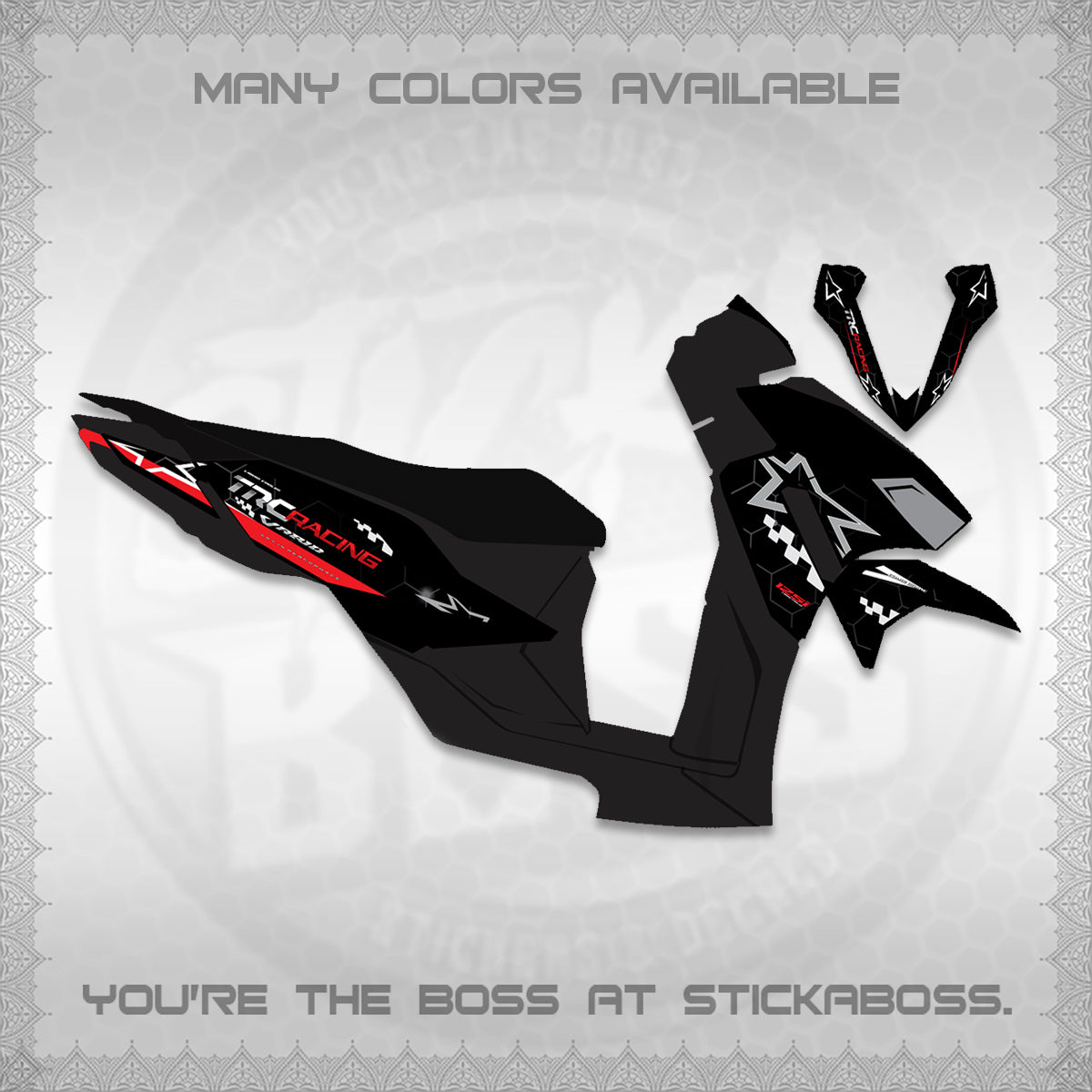 CLICK V4 DECALS (2026 TRC RACING DESIGN)STICKER DECALS By STICKABOSS