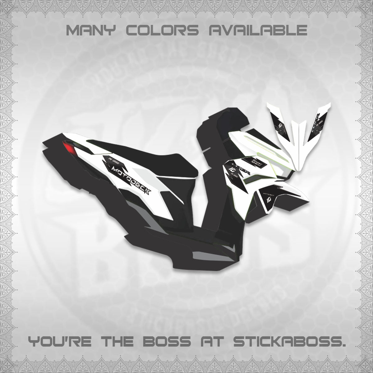 CLICK V3 DECALS (ONE GARAGE INSPIRED)STICKER DECALS BY STICKABOSS