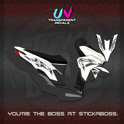 CLICK 125 V3 VARIO UV TRANSPARENT DECALS (2026 T1 LIGHTNING DESIGN) STICKER KITS BY STICKABOSS