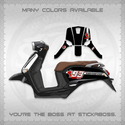GIORNO 125 DECALS (MARQUEZ 93 DESIGN) STICKER DECALS BY STICKABOSS