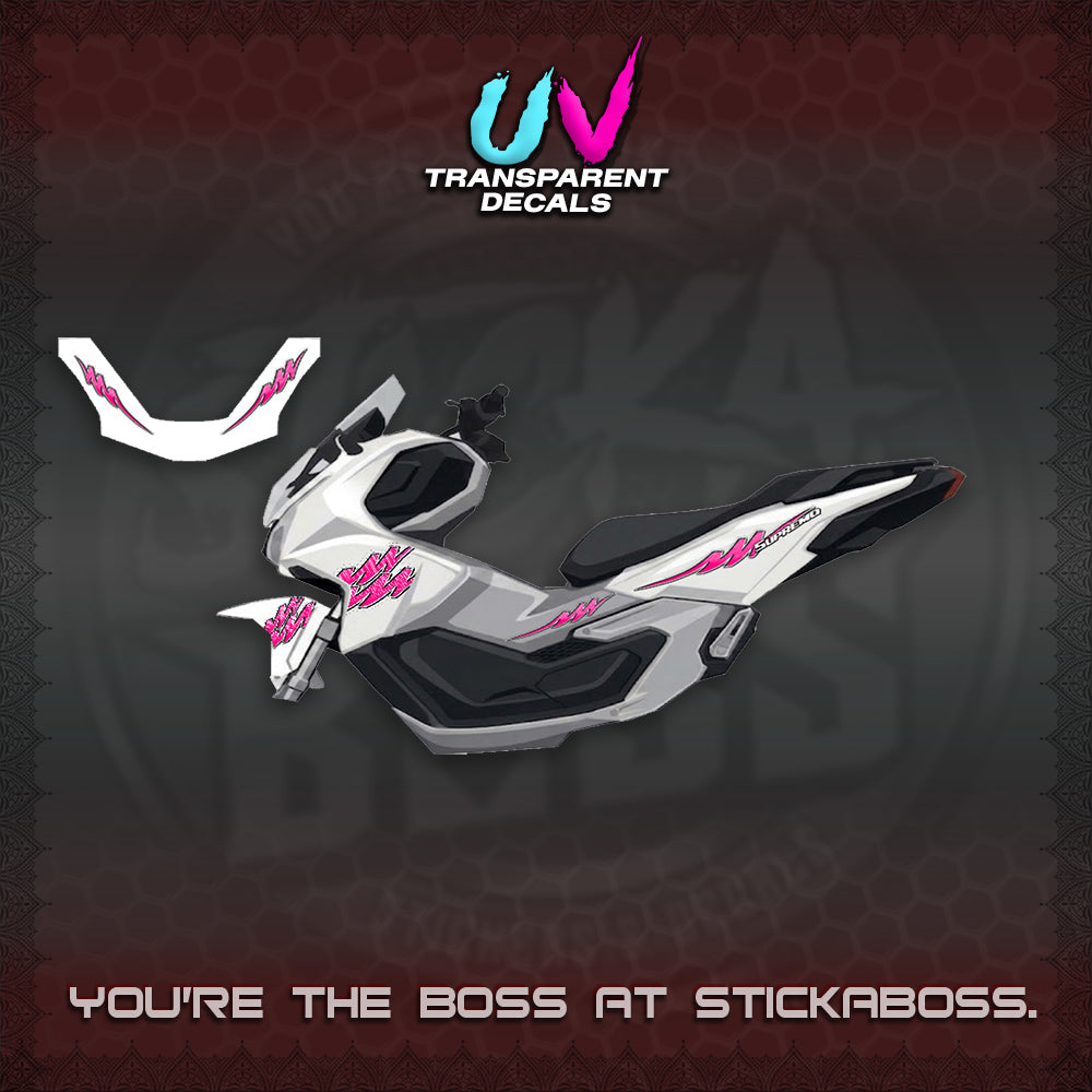 ADV 160 UV TRANSPARENT STRIPING(1 TONE PUTREA VIRDIAN) STICKER DECALS By STICKABOSS