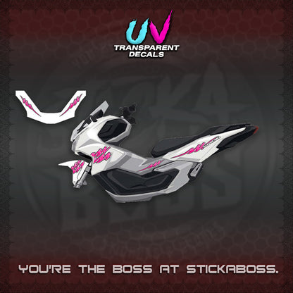 ADV 160 UV TRANSPARENT STRIPING(1 TONE PUTREA VIRDIAN) STICKER DECALS By STICKABOSS