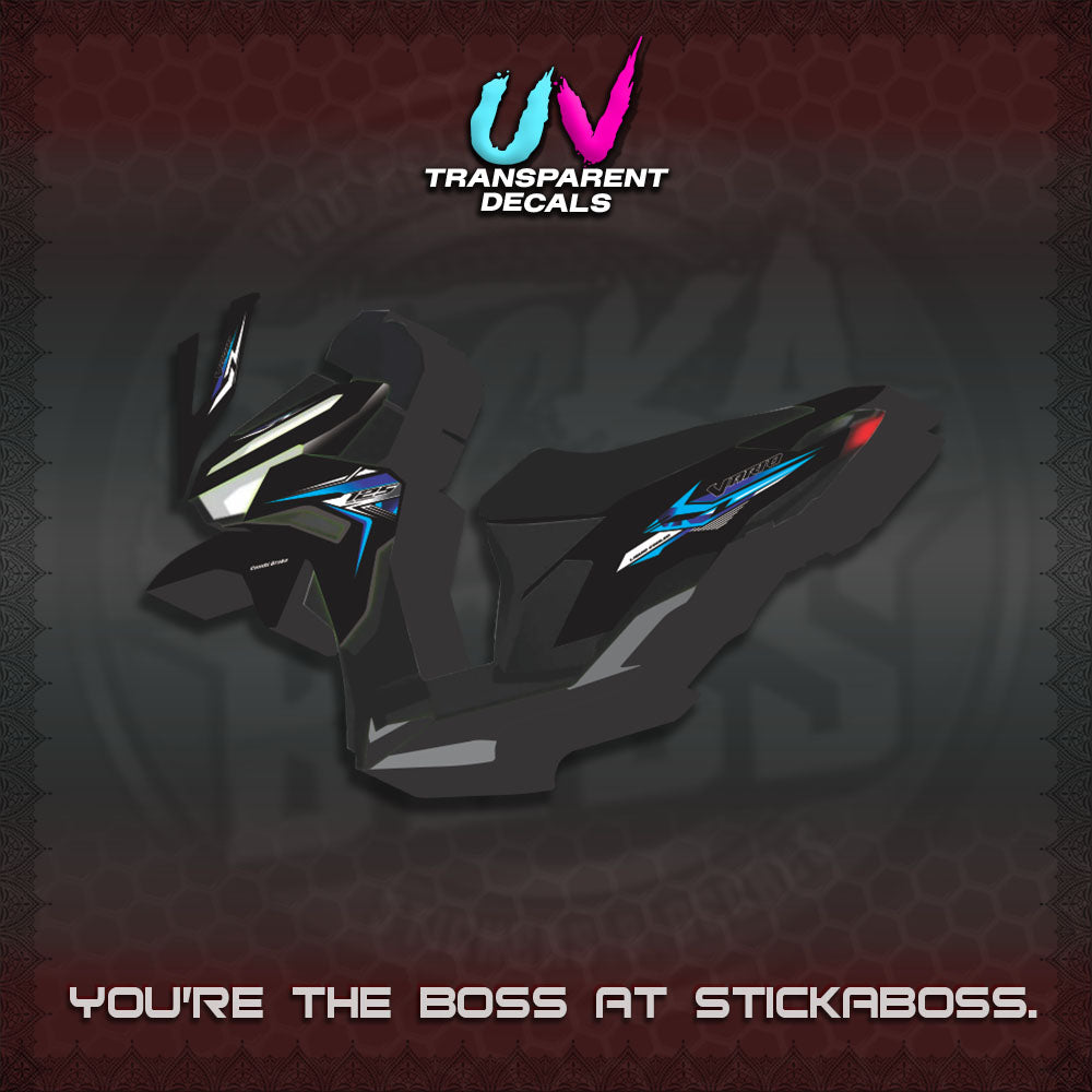 【PREMIUM UV PRINT】TRANSPARENT CLICK 125 V3 VARIO DECALS (2026 KING 001 DESIGN)By STICKABOSS