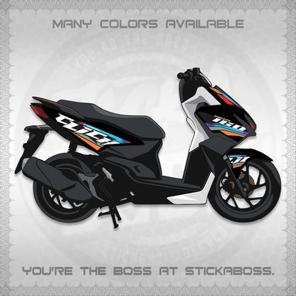CLICK 160 STRIPING DECALS (SPORTS RACE STRIPES 01) STICKER KITS BY STICKABOSS