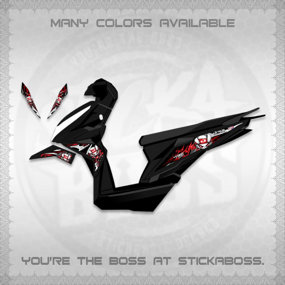 BEAT FI V2 FOR WHITE DECALS (2026 NEW RCB 2.0 DESIGN) STICKER KITS BY STICKABOSS