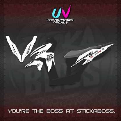 CLICK 125 V2 UV TRANSPARENT DECALS (2026 30TH ANNIVERSARY RACING DESIGN) STICKER DECALS By STICKABOSS