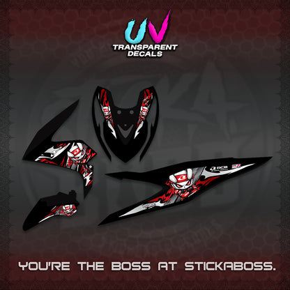 BEAT FI V3 UV TRANSPARENT DECALS (2026 NEW RCB 2.0 DESIGN) STICKER KITS BY STICKABOSS