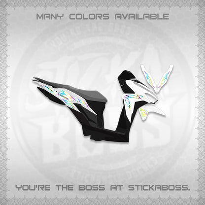 CLICK 125 V2 VARIO FOR WHITE DECALS (2026 TRIBAL LIGHTNING DESIGN) STICKER KITS BY STICKABOSS