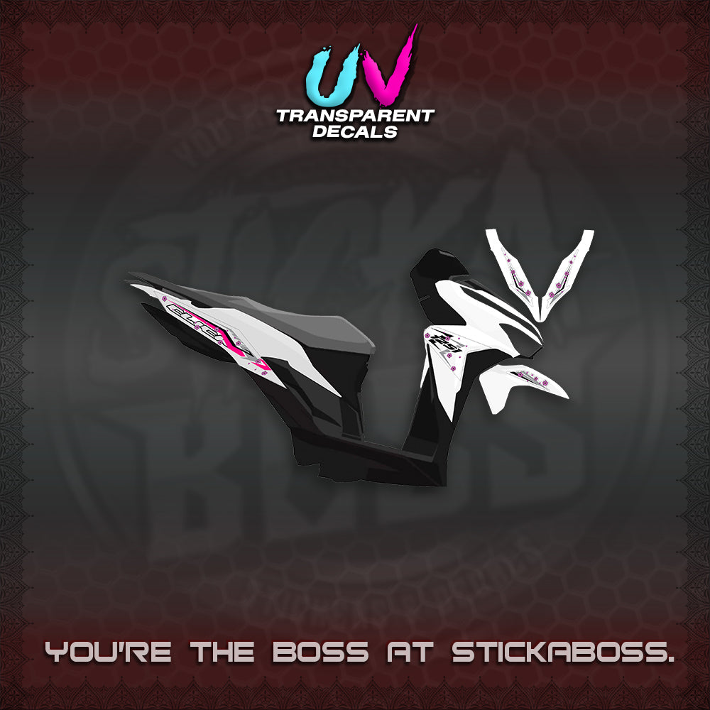 CLICK V2 UV TRANSPARENT VARIO DECALS (MOTIF POLET SAKURA DESIGN)STICKER DECALS By STICKABOSS