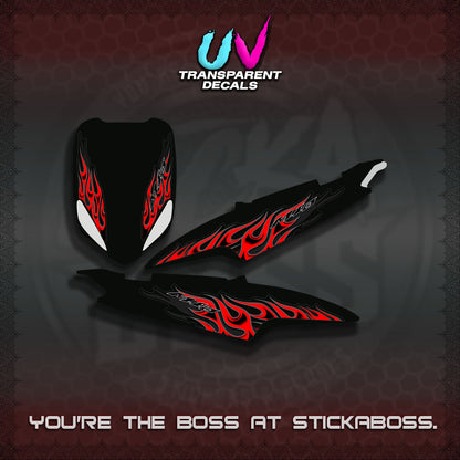 【PREMIUM UV PRINT】TRANSPARENT MIO SPORTY/ SMILEY  DECALS (MOTIF API NEW TERBARU VIRAL)By STICKABOSS