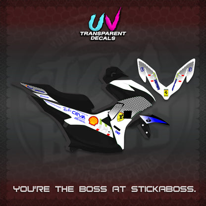 AEROX V2 UV TRANSPARENT DECALS (2026 HORSE RACE DESIGN) STICKER DECALS By STICKABOSS