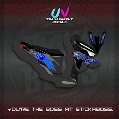 【PREMIUM UV PRINT】TRANSPARENT CLICK 125 V3  DECALS(ARAI API NEW TERBARU DESIGN)By STICKABOSS