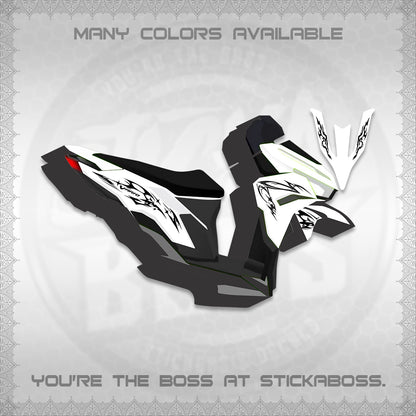 CLICK 125 V3 VARIO FOR WHITE DECALS (2026 TRIBAL LIGHTNING DESIGN) STICKER KITS BY STICKABOSS