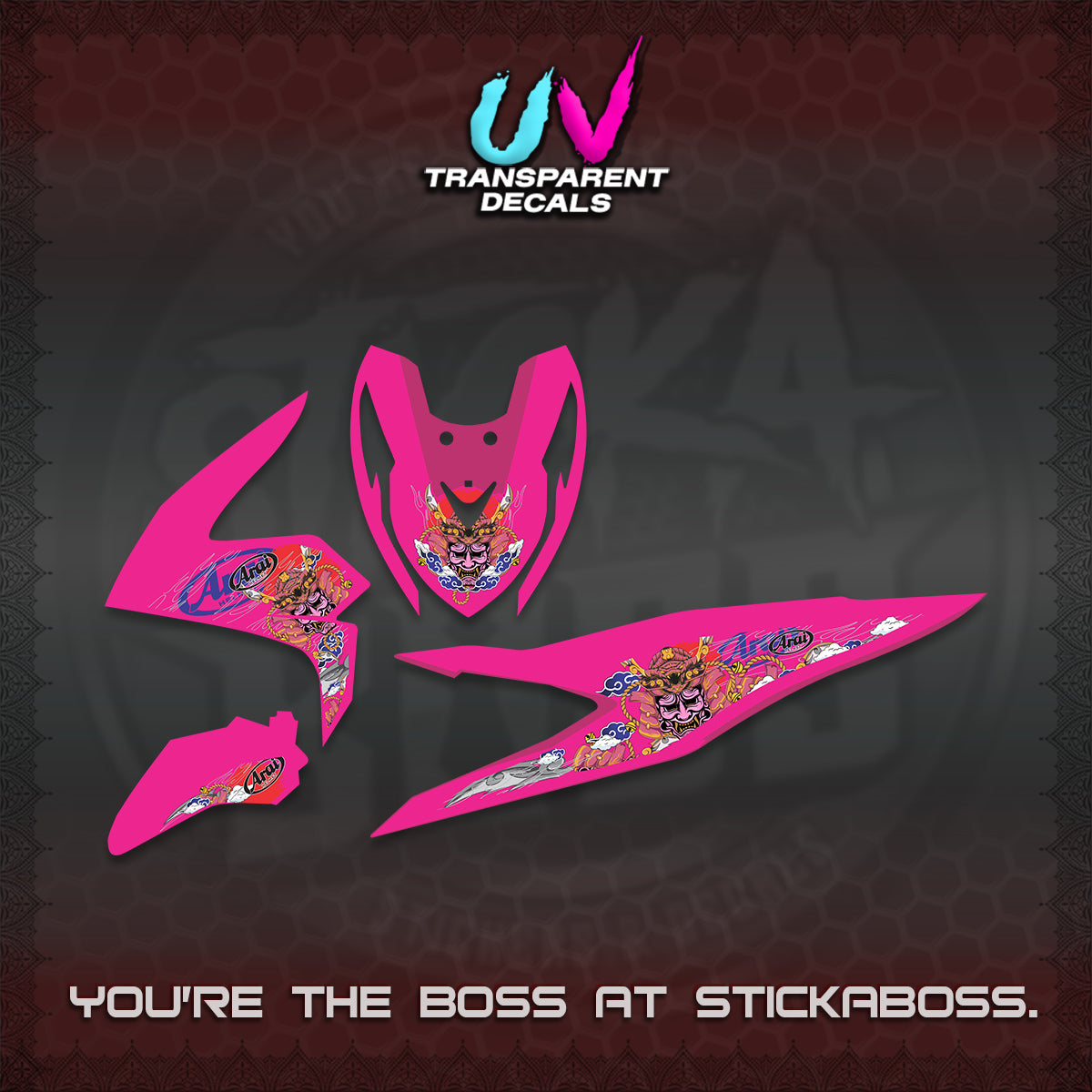 BEAT FI INDO UV TRANSPARENT DECALS (2026 NEW SAMURAI MOTIF) STICKER KITS BY STICKABOSS