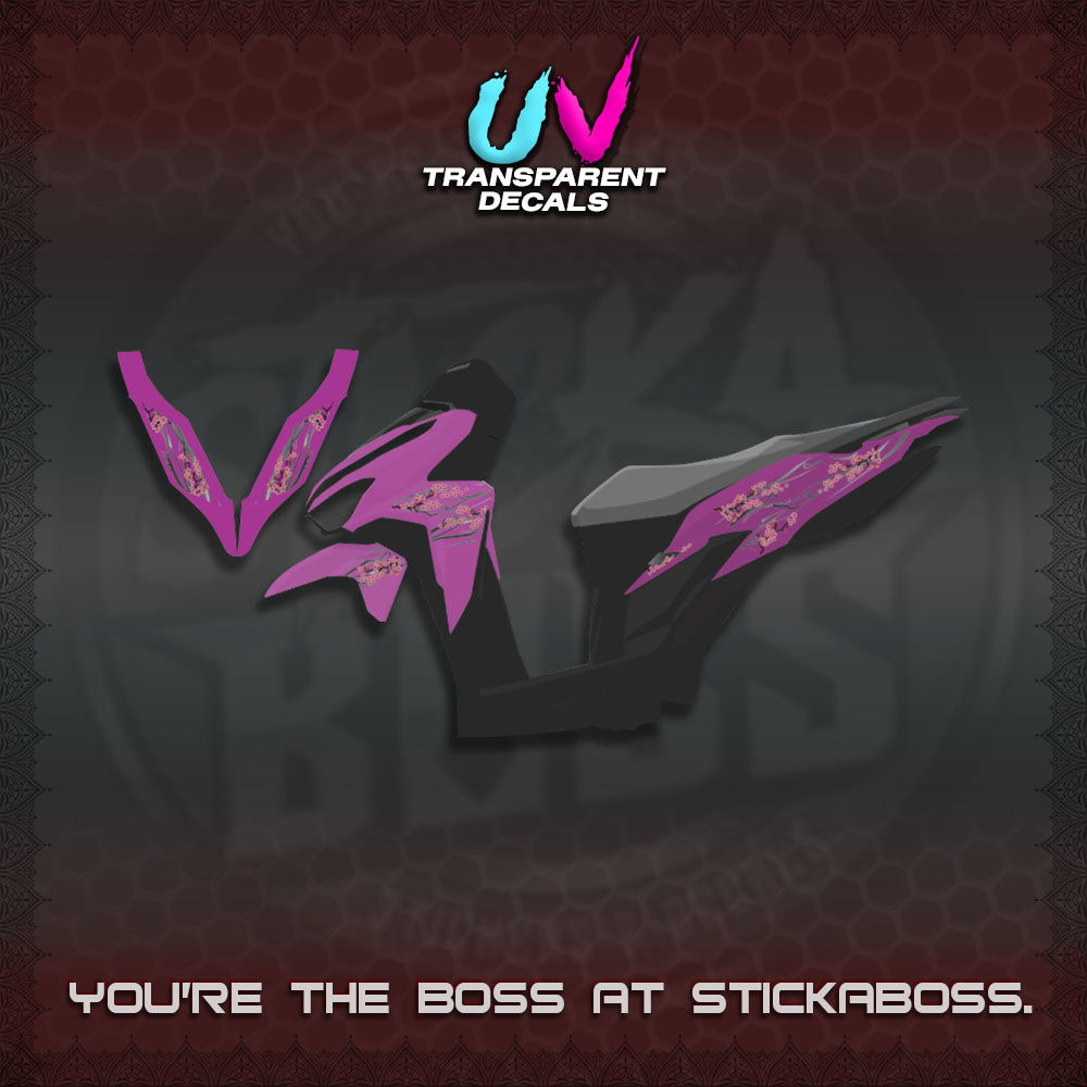 CLICK 125 V2 UV TRANSPARENT DECALS (2026 NEW SAKURA WIND)STICKER DECALS By STICKABOSS