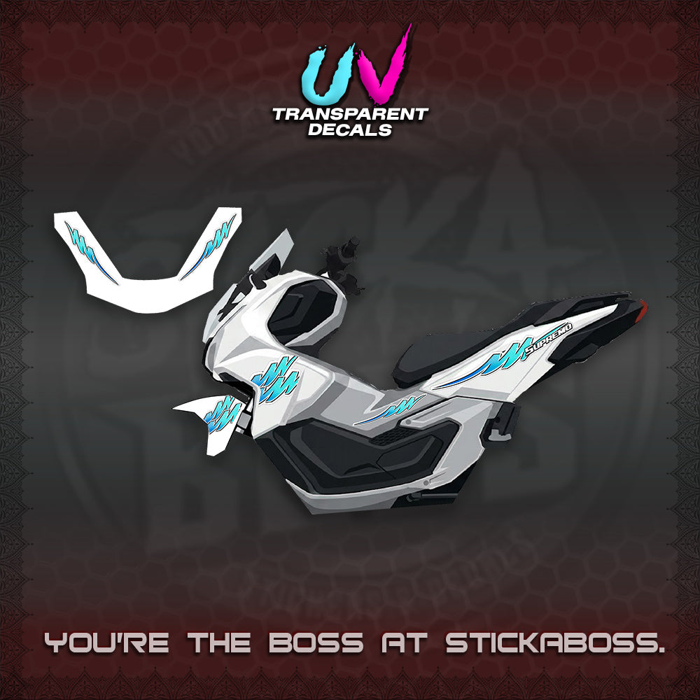 ADV 160 UV TRANSPARENT STRIPING(2 TONE PUTREA VIRDIAN) STICKER DECALS By STICKABOSS