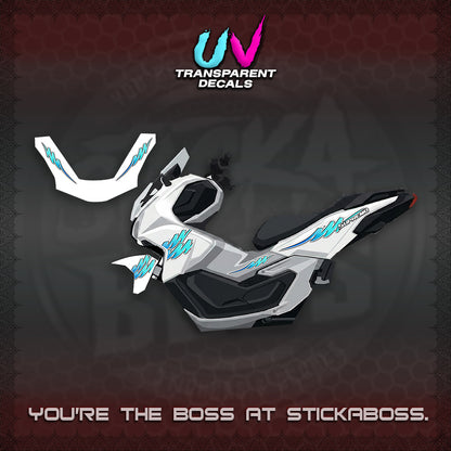 ADV 160 UV TRANSPARENT STRIPING(2 TONE PUTREA VIRDIAN) STICKER DECALS By STICKABOSS