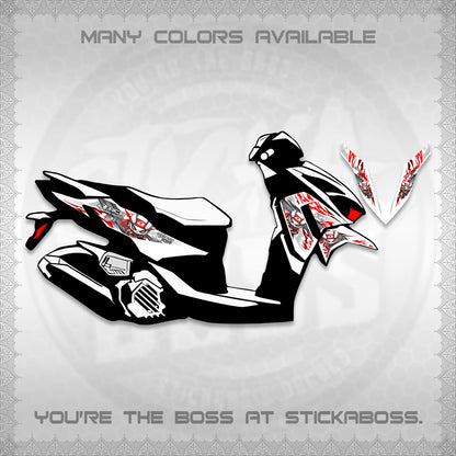 CLICK 125 V4 FOR WHITE DECALS (2026 NEW RCB 2.0 DESIGN) STICKER KITS BY STICKABOSS