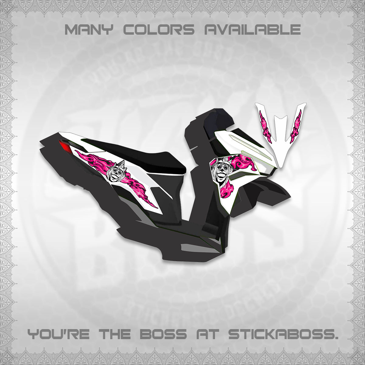 CLICK V3 DECALS (SOLO STATUE OF GOD DESIGN)STICKER DECALS By STICKABOSS