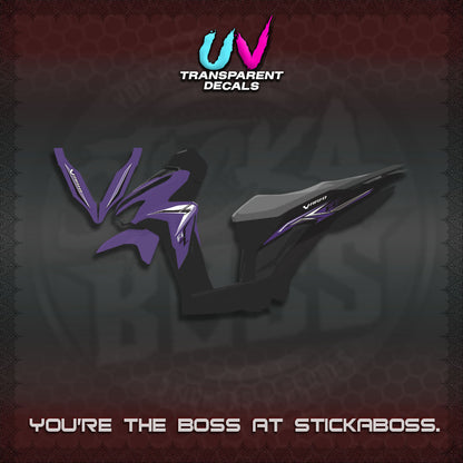 【PREMIUM UV PRINT】TRANSPARENT CLICK V2  VARIO DECALS(2026 CUSTOM 001 DESIGN)By STICKABOSS