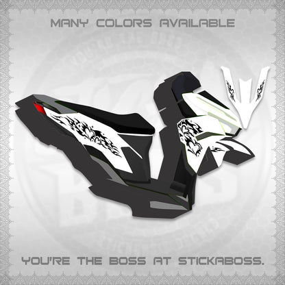 CLICK 125 V3 FOR WHITE DECALS (2026 TRIBAL HEART DESIGN) STICKER KITS BY STICKABOSS