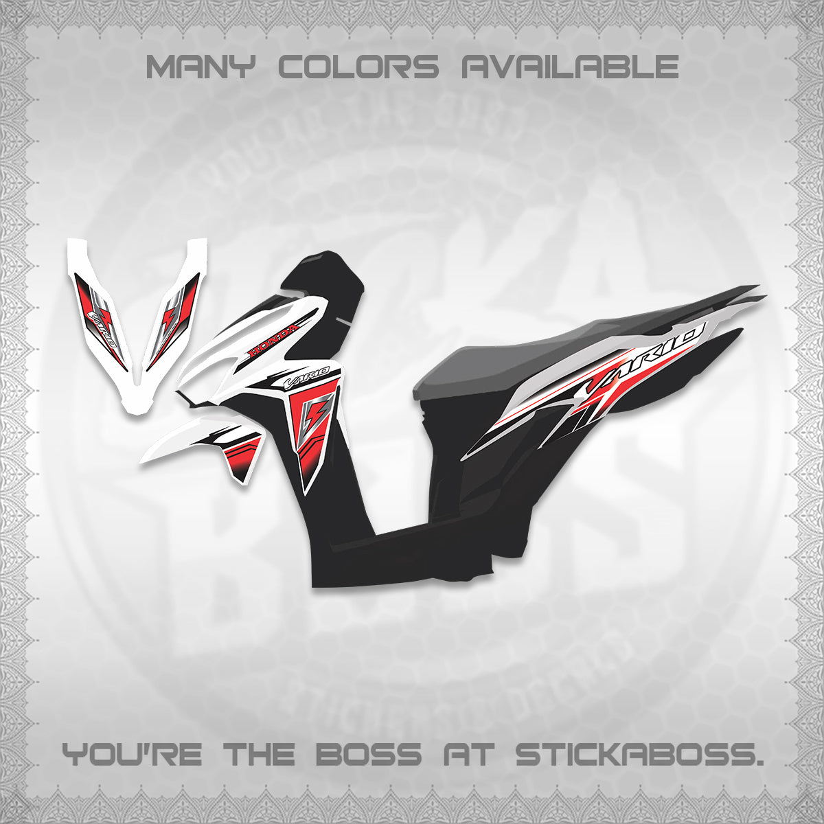 CLICK 125 V2 FOR WHITE VARIO DECALS (LIGHTNING DESIGN)STICKER DECALS By STICKABOSS (Copy) (Copy) (Copy) (Copy)