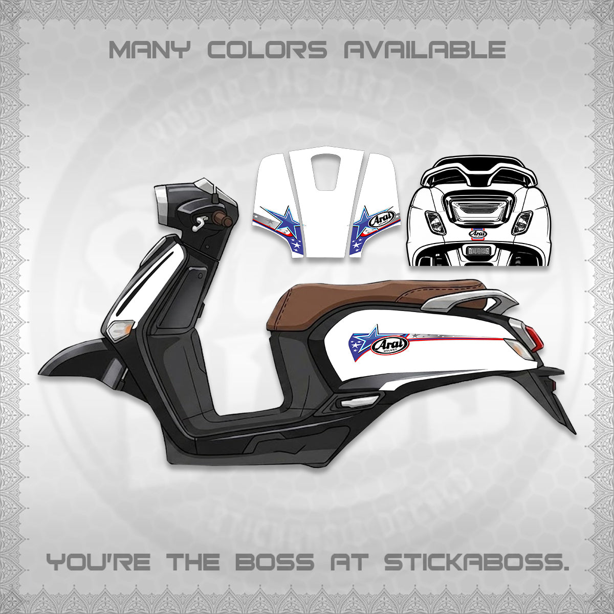 GIORNO 125 THAI DECALS (2026 ARAI S001) STICKER DECALS BY STICKABOSS