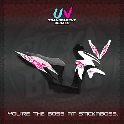 CLICK 125 V2 UV TRANSPARENT DECALS (2026 TRIBAL HEART DESIGN) STICKER KITS BY STICKABOSS